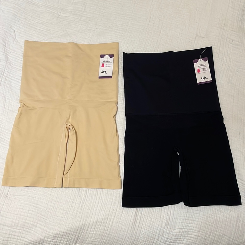 NWT Empetua High-Waisted Shaper Short Set Nude & Black M/L